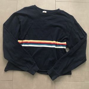 Brandy Navy & Rainbow Crop Long Sleeve